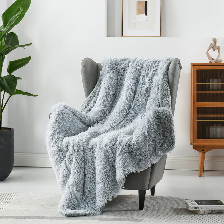 Faux fur shaggy blanket hot sale